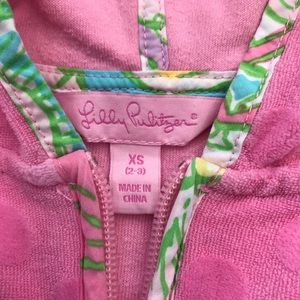 Lilly Pulitzer girls terry cover up size  XS 2-3